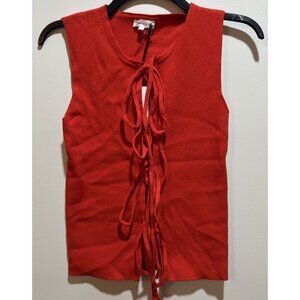 NWT ~ Ribbed Self-Tie Vest ~ Size Medium ~ Red